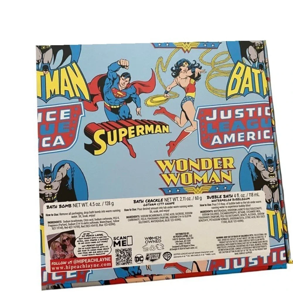 Hi Peach Layne Justice League Bath Set‎ Extra Extra Calling All Superheroes